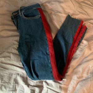 Forever 21 Red Stripe Jeans